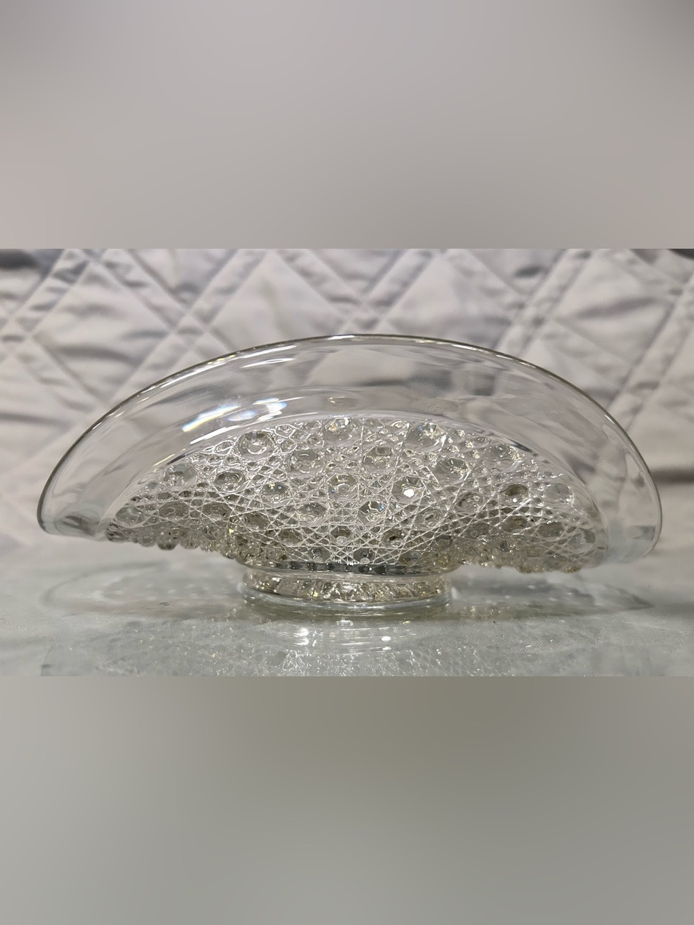 Vintage Cut Glass Crystal Bowl - Clear